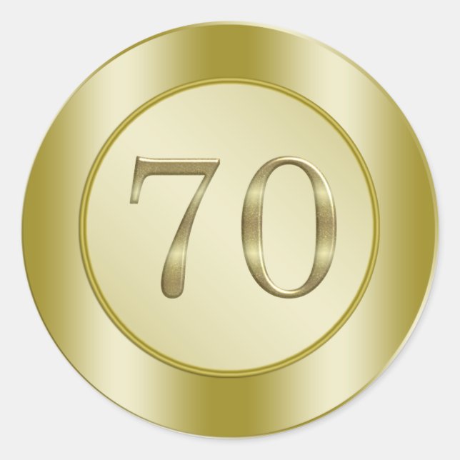 Adesivo Redondo Festa de aniversário 70 (Frente)