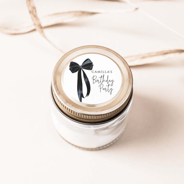 Adesivo Redondo Festa de aniversário Arco preto (Criador carregado)