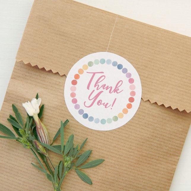 Adesivo Redondo Festa de aniversário Arte Arco Arco Arco Obrigado (Criador carregado)