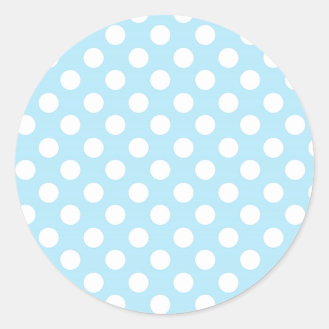 Adesivo Redondo Festa de aniversário Azul-Bebê-Claro e Bolinhas Br (Frente)