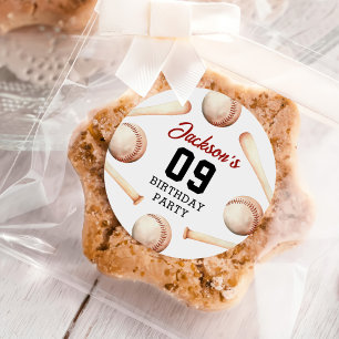 Adesivo Redondo Festa de aniversário Baseball Boy