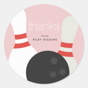 Adesivo Redondo Festa de aniversário boliche