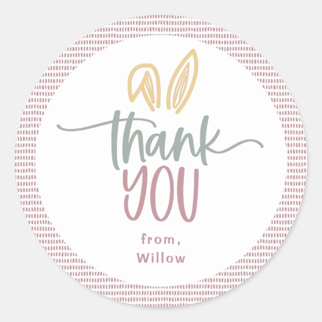 Adesivo Redondo Festa de aniversário Bunny (Frente)