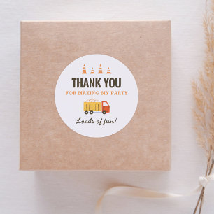 Adesivo Redondo Festa de aniversário Clássica de Bomba de Constr