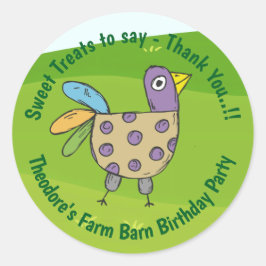 Adesivo Redondo Festa de aniversário da barra de fazenda