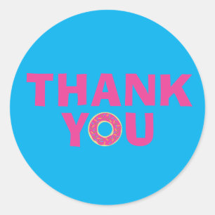 Adesivo Redondo Festa de aniversário da criança de rosquinha