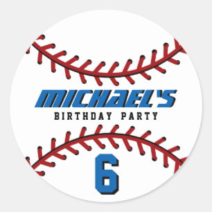 Adesivo Redondo Festa de aniversário da Equipe Esportiva de Baseb