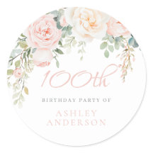 Festa de Aniversário de 100 anos Blush & Sage Flor