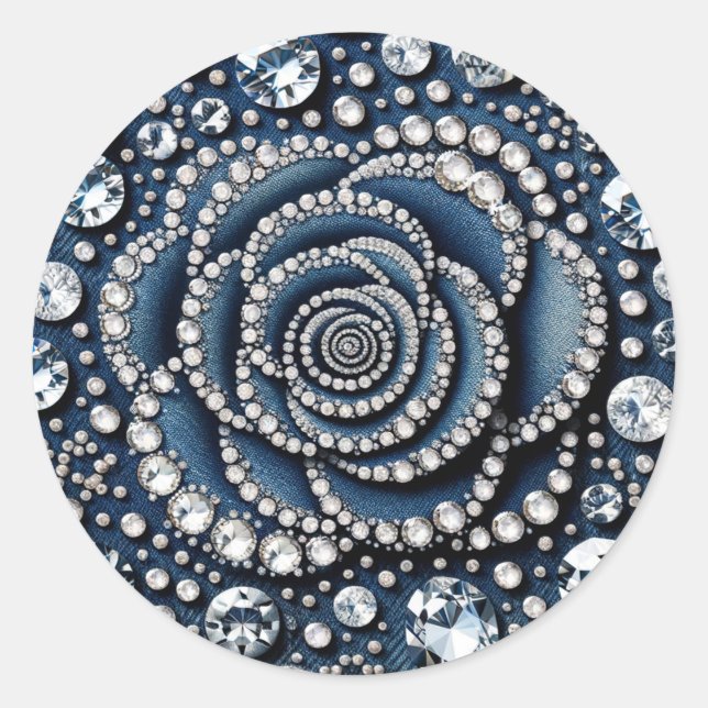 Adesivo Redondo Festa de Aniversário de 16 Anos Diamond Rose & Den (Frente)