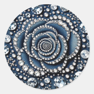 Adesivo Redondo Festa de Aniversário de 16 Anos Diamond Rose & Den