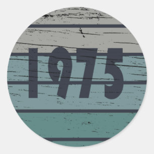 Adesivo Redondo Festa de aniversário de 1975 vintage