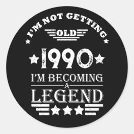 Adesivo Redondo Festa de aniversário de 35ª safra personalizada