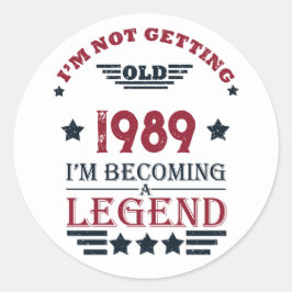 Adesivo Redondo Festa de aniversário de 35ª safra personalizada