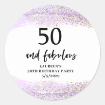 Festa de Aniversário de 50 anos Purple Glitter Pur