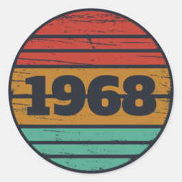 Adesivo Redondo Festa de aniversário de 55.a safra personalizada