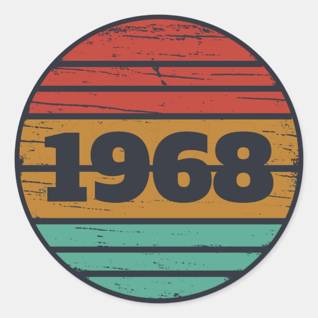 Adesivo Redondo Festa de aniversário de 55.a safra personalizada (Frente)