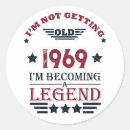 Adesivo Redondo Festa de aniversário de 55.a safra personalizada