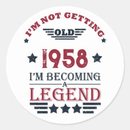 Adesivo Redondo Festa de aniversário de 65ª safra personalizada