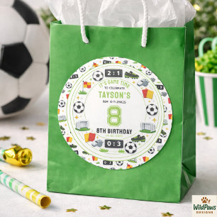 Adesivo Redondo Festa de Aniversário de 8 Anos de Futebol Esportiv