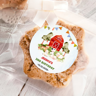 Adesivo Redondo Festa de aniversário de animais de criação