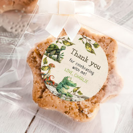 Adesivo Redondo Festa de aniversário de Apresentação de Répteis