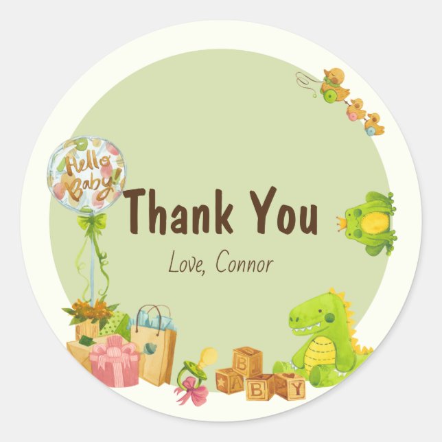 Adesivo Redondo Festa de aniversário de brinquedos para crianças d (Frente)