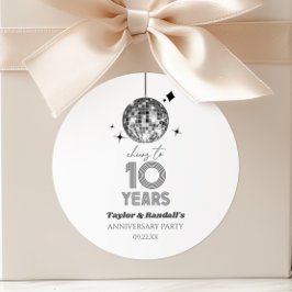 Adesivo Redondo Festa de Aniversário de Casamento de 10 Anos Disco