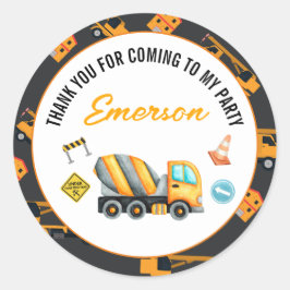 Adesivo Redondo Festa de aniversário de construção