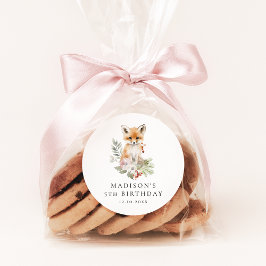 Adesivo Redondo Festa de aniversário de Cor da Água Cega