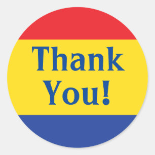 Adesivo Redondo Festa de aniversário de cores primárias