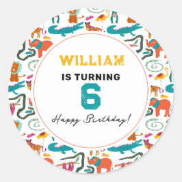 Adesivo Redondo Festa de Aniversário de criança de Abstratos Corad