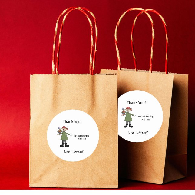 Adesivo Redondo Festa de Aniversário de criança Pirata (Criador carregado)