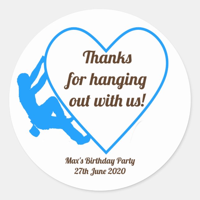 Adesivo Redondo Festa de aniversário de Escala de Rock (Frente)