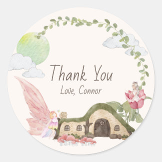 Adesivo Redondo Festa de aniversário de fadas