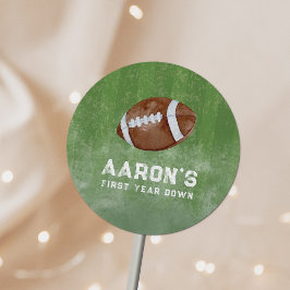 Adesivo Redondo Festa de aniversário de Futebol da Watercolor