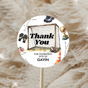 Adesivo Redondo Festa de Aniversário de Futebol Game On