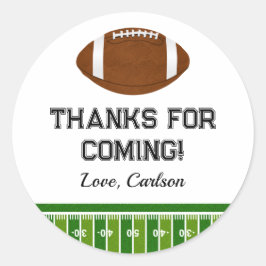 Adesivo Redondo Festa de aniversário de Futebol Obrigado