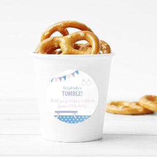 Adesivo Redondo Festa de aniversário de ginástica