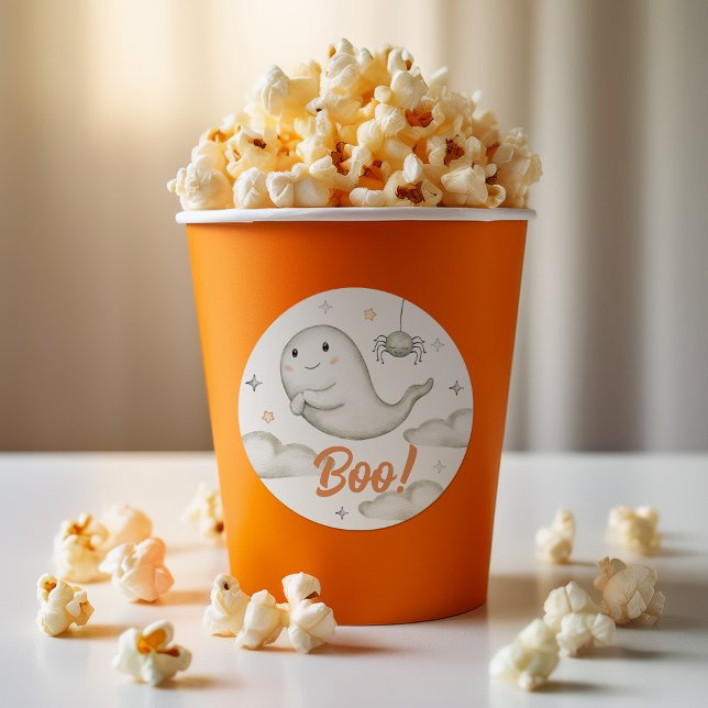 Adesivo Redondo Festa de aniversário de Halloween Fofa Favorece a  (Criador carregado)