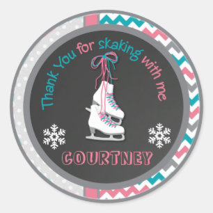 Adesivo Redondo Festa de aniversário De Ice, Obrigado, Marca Favor