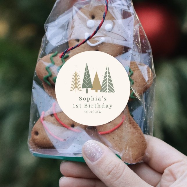 Adesivo Redondo Festa de aniversário de inverno (Criador carregado)