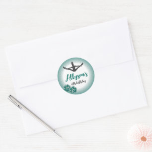 Adesivo Redondo Festa de aniversário De Liderança De Animação, Qua