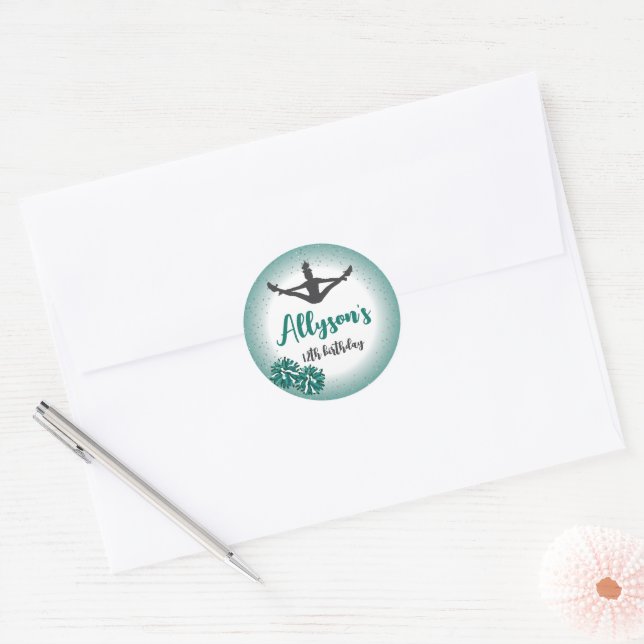 Adesivo Redondo Festa de aniversário De Liderança De Animação, Qua (Envelope)