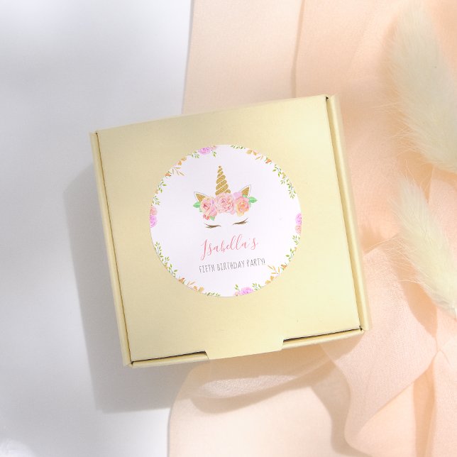 Adesivo Redondo Festa de aniversário de Nome de Script de Rosto Gi (Criador carregado)