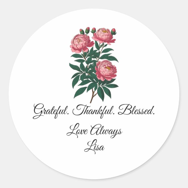 Adesivo Redondo Festa de Aniversário de Obrigado   (Frente)