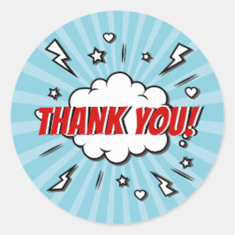 Adesivo Redondo Festa de aniversário de super-heróis graças a você