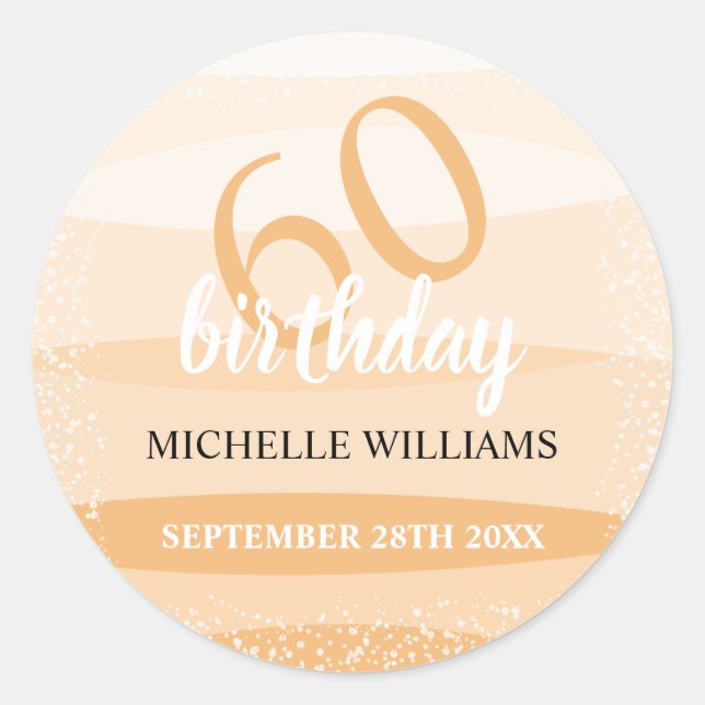 Adesivo Redondo Festa de aniversário De Verão Moderna A Rosa (Frente)