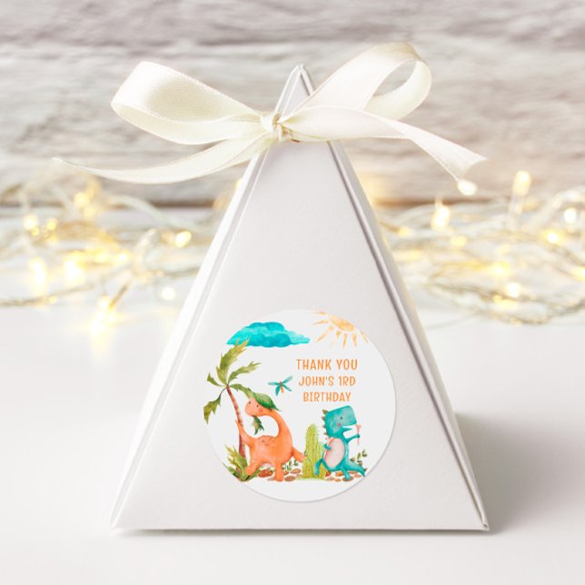 Adesivo Redondo Festa de aniversário Dino Dinosaur Rex (Criador carregado)