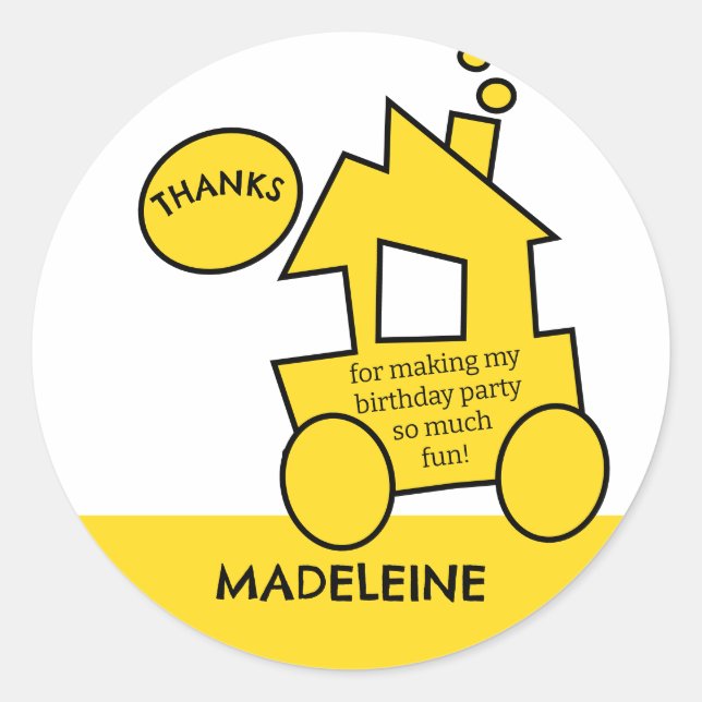 Adesivo Redondo Festa de aniversário do comboio (Frente)