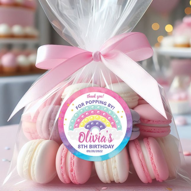 Adesivo Redondo Festa de aniversário do Fidget de pop (Criador carregado)